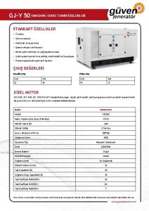 GJY 50 YANGDONG SERIES TEKNK ZELLKLER STANDART ZELLKLER