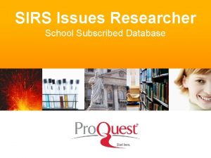 SIRS Issues Researcher School Subscribed Database SIRS Issues