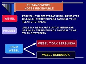 PIUTANG WESEL NOTES RECEIVABLE WESEL PROMES PERINTAH TAK