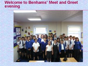 Welcome to Benhams Meet and Greet evening FRESH