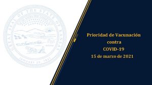 Prioridad de Vacunacin contra COVID19 15 de marzo