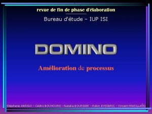 revue de fin de phase dlaboration Bureau dtude