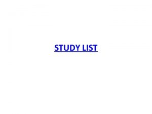 STUDY LIST Whole Numbers Topic Place Value Write