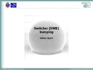 Switcher SWB bumping status report DEPFET Workshop Seeon