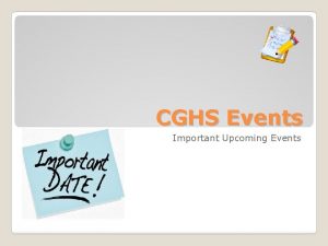 CGHS Events Important Upcoming Events What Senior Night