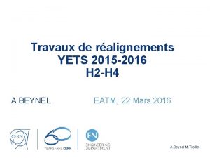 Travaux de ralignements YETS 2015 2016 H 2