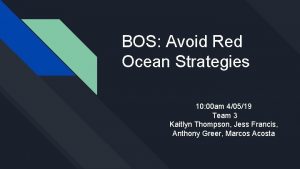 BOS Avoid Red Ocean Strategies 10 00 am