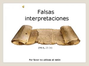 Falsas interpretaciones Mt 6 25 34 Por favor