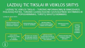 LAZDIJ TIC TIKSLAI IR VEIKLOS SRITYS LAZDIJ TIC