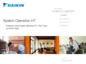 All Seasons CLIMATE COMFORT Heating System Operation HT