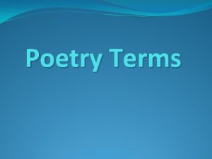Poetry Terms What Is Poetry What is poetry