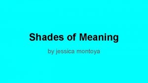 Shades of Meaning by jessica montoya Surveillance Monitor