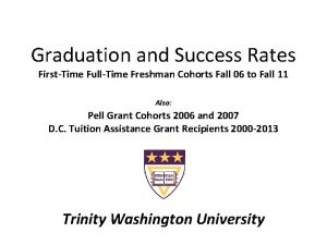 Graduation and Success Rates FirstTime FullTime Freshman Cohorts