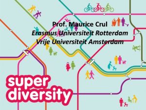 Prof Maurice Crul Erasmus Universiteit Rotterdam Vrije Universiteit