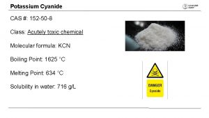 Potassium Cyanide CAS 152 50 8 Class Acutely