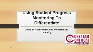 Using Student Progress Monitoring To Differentiate Office of