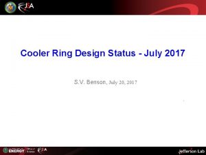 Cooler Ring Design Status July 2017 S V