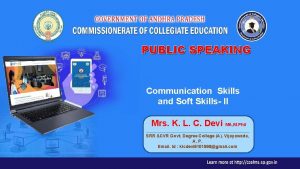 PUBLIC SPEAKING Communication Skills and Soft Skills II