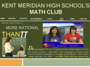 KENT MERIDIAN HIGH SCHOOLS MATH CLUB HOME PURPOSE