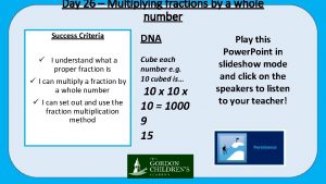 Day 26 Multiplying fractions by a whole number