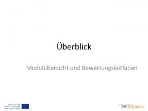 berblick Modulbersicht und Bewertungsleitfaden infhrung in der Sportkorruption