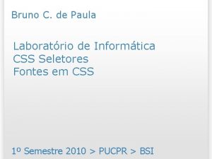 Bruno C de Paula Laboratrio de Informtica CSS