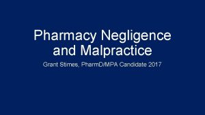 Pharmacy Negligence and Malpractice Grant Stimes Pharm DMPA