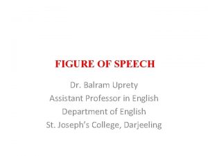 FIGURE OF SPEECH Dr Balram Uprety Assistant Professor