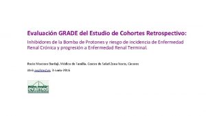 Evaluacin GRADE del Estudio de Cohortes Retrospectivo Inhibidores