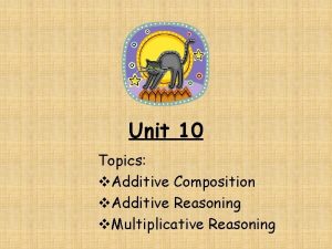 Unit 10 Topics v Additive Composition v Additive