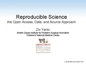 Reproducible Science the Open Access Data and Source