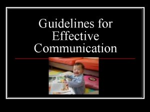 Guidelines for Effective Communication Knot and Birthday Game