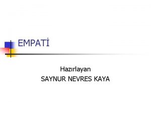 EMPAT Hazrlayan SAYNUR NEVRES KAYA PARACELSUSTAN n n