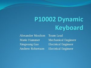 P 10002 Dynamic Keyboard Alexander Moulton Marie Hammer