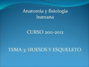 Anatomia y fisiologia humana CURSO 2011 2012 TEMA