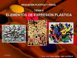 EDUCACIN PLSTICA Y VISUAL TEMA 4 ELEMENTOS DE