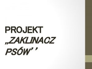 PROJEKT ZAKLINACZ PSW Projekt mia na celu rozwijanie