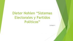 Dieter Nohlen Sistemas Electorales y Partidos Politicos Unidad