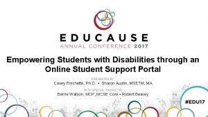 Empowering Students with Disabilities through an Online Student