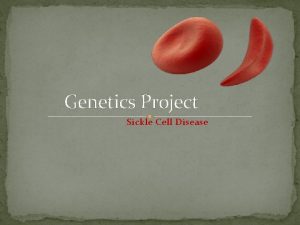 Genetics Project Sickle Cell Disease What is sickle