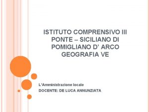 ISTITUTO COMPRENSIVO III PONTE SICILIANO DI POMIGLIANO D