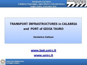 Seminario sul tema Calabria Paesaggio agricoltura e infrastrutture