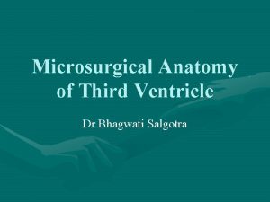 Microsurgical Anatomy of Third Ventricle Dr Bhagwati Salgotra