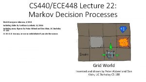 CS 440ECE 448 Lecture 22 Markov Decision Processes