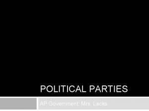 POLITICAL PARTIES AP Government Mrs Lacks Political parties