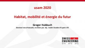 usam 2020 Habitat mobilit et nergie du futur