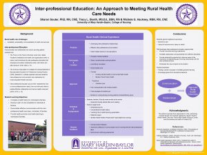 Interprofessional Education An Approach to Meeting Rural Health