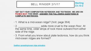 BELL RINGER 2117 Starting Ch 10 2 GET