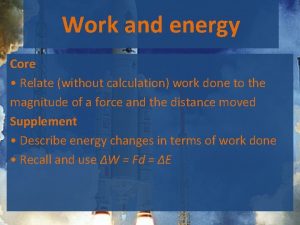 Work and energy Core Relate without calculation work