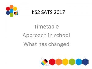 KS 2 SATS 2017 Timetable Approach in school